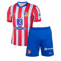 Camisa de Futebol Atletico Madrid Angel Correa #10 Equipamento Principal Infantil 2024-25 Manga Curta (+ Calças curtas)